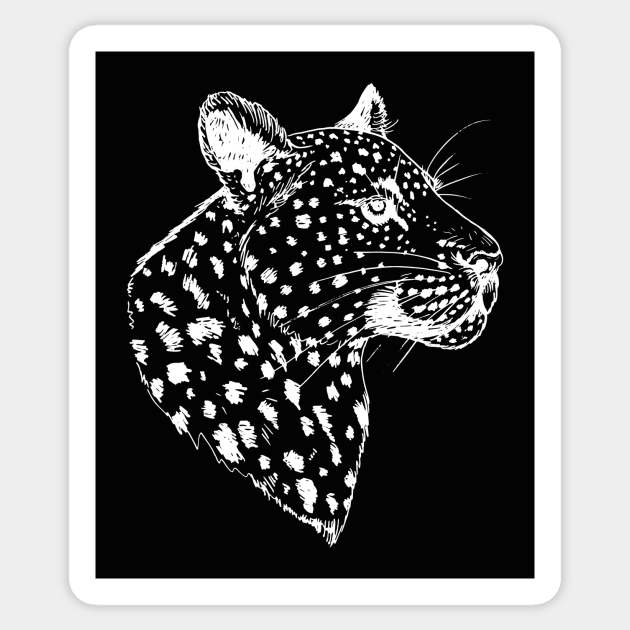 White Leopard Head Sticker by SWON Design